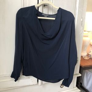 Vince Silk Cowl-Neck Top
